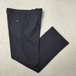 Ballin Dress Pants Mens 34x31 Navy Wool Blend Liberty Relaxed Fit Trousers Work